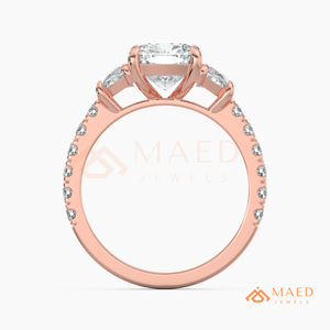 แหวนหมั้นทองคำ 14K โรสโกลด์ ประดับมอสซาไนต์ทรงเอเมอรัลด์ ดีไซน์วงแหวนซ่อนรอบ ของขวัญเครื่องประดับเจ้าสาวสำหรับผู้หญิง สินค้าอินเทรนด์จากสหรัฐอเมริกา - Product Image 6