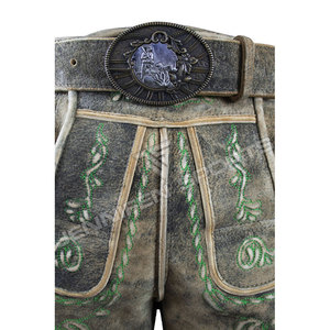 Pantalones Cortos Clásicos de Cuero para Hombre, Estilo Bávaro, Bordados, de Piel de Vacuno y Ante, de Cintura Media, Peso Medio, para Festival - Product Image 2