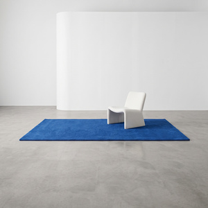 Tapis d'intérieur texturé uni en laine tuftée bleu roi antidérapant, tapis de sol doux pour salon, chambre à coucher, salle à manger, décoration moderne de la maison - Product Image 3