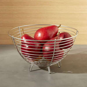 Trending White Enamel Fruit Basket Household Useful Multifunctional Storage <b>Wire</b> Bowl Hot Selling Best Quality Basket for Home - Product Image 2