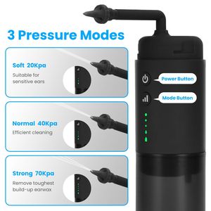 Kit Eléctrico Impermeable IPX7 para Eliminar Cera de Oídos para Adultos, 3 Modos, 6 Puntas de Silicona, Lavador con Chorro de Agua para Eliminar Cera de Oídos - Product Image 5