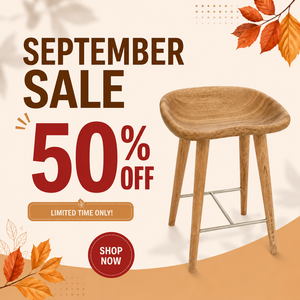 Tabouret de comptoir scandinave moderne en bois de chêne massif blanc avec siège sculpté en forme de selle, repose-pieds en métal et dossier solide - Product Image 6