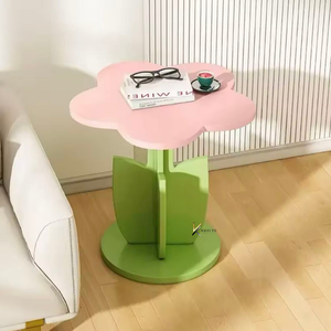 Modern Flower Design Kids <b>Table</b> Lacquer Mdf Green Flower <b>Shaped</b> <b>Table</b> Safety Feature for Babies and Kids - Product Image 3