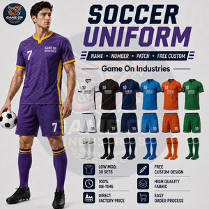 Maillots et shorts de sport d'équipe de haute qualité en gros, personnalisation gratuite, chaussettes assorties, uniforme de football respirant et anti-humidité - Product Image 4