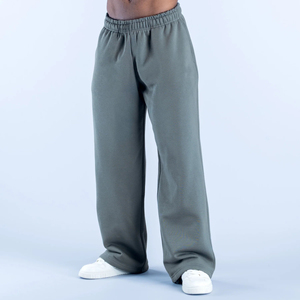 Pantalon unisexe en molleton noir et blanc pour homme – Idéal fitness, jogging, extérieur, imperméable, avec cordon de serrage – Luxe et streetwear hivernal - Product Image 1