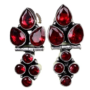 In Stock Oxidized <b>Silver</b> <b>Stud</b> Dangle Earring Wholesale Bulk | Multi Stone Drop Earring | Handmade Indian Ethnic Jewelry Supplier - Product Image 5