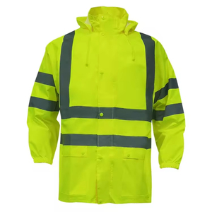 Custom Lightweight Polyester Oxford High Visibility ANSI Class 3 <b>Waterproof</b> Safety Workwear <b>Jacket</b> Logo for Outdoor Protection - Product Image 1