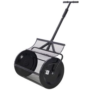 Épandeur de compost et de tourbe 2-en-1 de 36 pouces avec poignée en T pour VTT, en maille métallique, pour fertilisation et semis de pelouse - Product Image 5