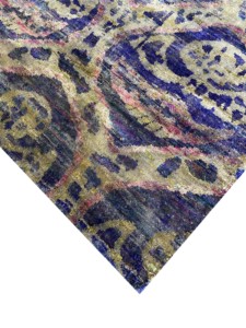 Alfombra de área vintage de transición, anudada a mano, de lana pura y seda, de pelo bajo, para decoración de sala de estar - Product Image 3