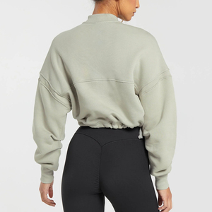 Ensemble de survêtement et leggings pour femme 2026, vert sauge, deux pièces, coupe courte, col zippé, tenue décontractée et sportive assortie - Product Image 3