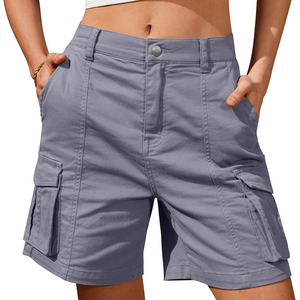 Solid Color Customized Printing Cargo Shorts Quick Dry Classic Summer Daily Casual Fashion Breathable shorts for Women's - Product Image 3