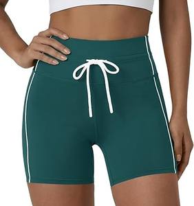 Ensemble deux pièces décontracté et respirant pour femme : pull tricoté d'été et short taille haute élastique avec cordon de serrage, coupe ajustée au genou - Product Image 1