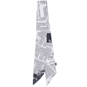 Foulard en soie imprimé journal mode pour femme, ruban décoratif, petit foulard, ruban pour poignée de sac, bandeau pour cheveux, petit foulard bandeau - Product Image 3