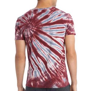 Men's Short Sleeve <b>Tie</b> Dye T-Shirt O-Neck Knitted Casual Red <b>White</b> Patterned Top - Product Image 2