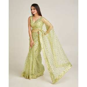 Saree de soirée avec séquence et ensemble de travail Dori pour femmes - Product Image 2