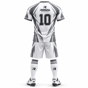 Conjunto de Uniforme de Fútbol para Hombre OEM, 100% Poliéster, Secado Rápido, Transpirable, Logotipo Personalizado, Posición Frontal del Equipo, Mangas Cortas - Product Image 2