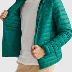 100% Nylon Puffer <b>Jacket</b> with Stand Collar Patchwork Design <b>Waterproof</b> & <b>Winter</b> Ready - Product Image 6