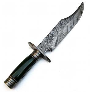 Cuchillo Utilitario de Acero de Damasco Hecho a Mano con Mango de Resina Verde y Hoja Fija - Product Image 2