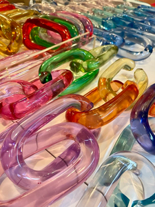Colorful Large Transparent Epoxy Resin Chain Links Wall Hanging Decor DIY Projects Angel <b>Room</b> <b>Divider</b> Curtain for Personalized - Product Image 3