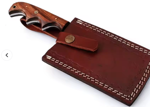 Couteau de boucher artisanal LEGACY BLADES en acier Damas, manche en bois, ambidextre, moderne, professionnel, pour hacher - Product Image 2