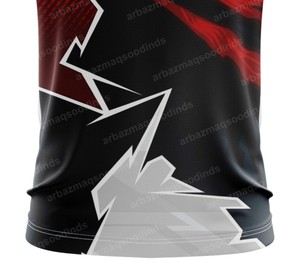 Camiseta Casual de Manga Corta para Hombre ARBAZ MAQSOOD INDS, Roja y Negra con Estampado Geométrico, Transpirable, de Secado Rápido, Cuello Redondo, Corte Regular, 100% Algodón - Product Image 5