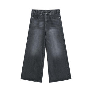 Jean baggy rétro personnalisé pour homme, coupe ample, en denim délavé et léger avec logo, idéal pour la saison automne-hiver - Product Image 4