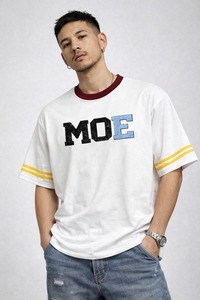 T-shirt Homme Personnalisé avec Logo Imprimé sur le Col, Coton Biologique Lourd, T-shirt Vierge de Haute Qualité, T-shirt Homme Oversize Personnalisable - Product Image 5