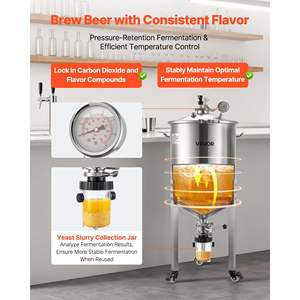 Fermentador Secundario Cónico de Acero Inoxidable Todo en Uno de 16 Galones/60 Litros, Tubo de Enfriamiento a Presión de 15 PSI, Equipo de Fermentación de Lechada de Levadura - Product Image 2