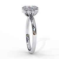 Bague de fiançailles en moissanite taille ovale, alliance de mariée taille brillant rond, plaqué or blanc, bijoux pour femme