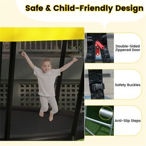 Trampoline de loisirs familial d'extérieur de 16 pieds avec filet de sécurité à 360 degrés, cadre de 18 pieds, cadre de 14 pieds, capacité de 150 kg pour utilisation en extérieur - Product Image 6