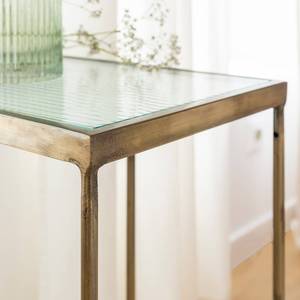 Vandana Lyra Cresta <b>side</b> <b>table</b> in gold-tone metal and <b>glass</b> - Product Image 2