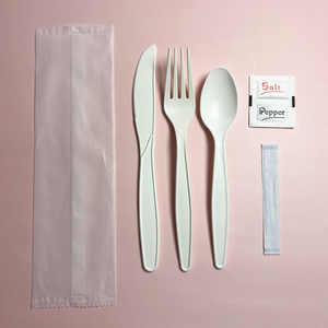 Vaisselle à emporter emballée individuellement, prix d'usine, assiettes et couverts en amidon de maïs PSM de 7 pouces - Product Image 5