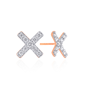 Boucles d'oreilles clous en or rose plaqué avec diamants naturels taille brillant rond, bijoux minimalistes pour femme au quotidien - Product Image 3