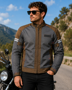 Giacca da Moto da Uomo a Blocchi di Colore, Antivento, in Poliestere, a Maniche Lunghe, per Adulti, per Tutte le Stagioni, Abbigliamento da Strada - Product Image 3