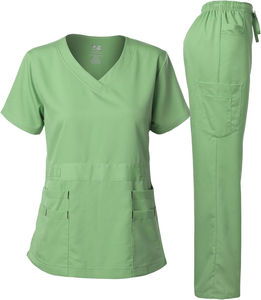 Ensemble de Blouses et Pantalons Médicaux Élastiques pour Femmes, Uniforme d'Infirmière Personnalisable avec Logo, Tenue de Travail pour Hôpital et Institut de Beauté - Product Image 4