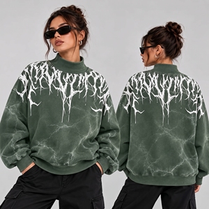 Premium Baggy Mockneck Embroidered Pullover <b>Jumper</b> Women Plus Size Bulk <b>Fleece</b> Cotton Comfort Oversized Mock Neck Sweatshirt - Product Image 1