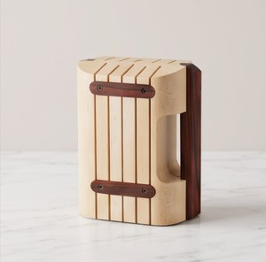 Support de couteaux en bois pour comptoir, organisateur de rangement de cuisine avec design bicolore, présentoir et support pour ustensiles - Product Image 1