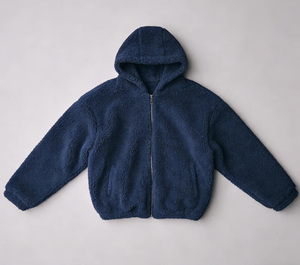Chaqueta de lana con capucha para hombre, forro polar grueso, ropa informal de invierno, corte regular, color sólido, prenda exterior tejida, chaqueta de lana - Product Image 4