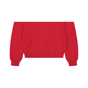 Sweat à capuche d'hiver pour femme en Spandex/Coton/Fibre de bambou, polaire écologique, respirant, coupe-vent, avec logo brodé uni sur le devant, foncé, OEM - Product Image 3