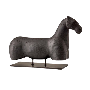 Figuras de Animales Sobar con Acabado Negro, Decoración Estética Feng Shui para Habitaciones, Estatua de Caballo, Adorno, Esculturas Decorativas para el Hogar - Product Image 1