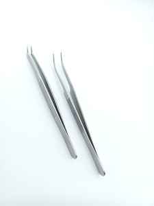 Pinzas de extensión de pestañas de calidad premium, KHADMI IMPEX con punta de fibra, rectas y curvas, y pinzas para pestañas de volumen. - Product Image 5