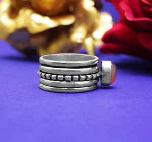 Carnelian Spinner <b>Ring</b> 925 Sterling Silver <b>Fidget</b> <b>Ring</b> Anxiety Relief Handmade Boho Jewelry Gift - Product Image 6
