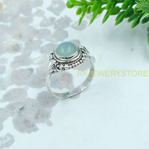 Anillo de Aguamarina, Anillo de Plata de Ley 925, Anillos de Compromiso y Boda Hechos a Mano para Mujer, Joyería de Aguamarina, Regalo de Aniversario para Esposa - Product Image 6