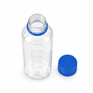 Botella de Plástico HDPE Transparente de 125 ml con Tapa de Rosca, Etiqueta Escribible, a Prueba de Fugas, Reutilizable, Envase Multiusos - Product Image 5