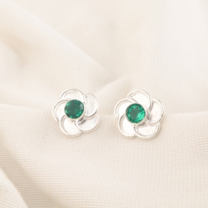 Beautiful Designer Handmade Green <b>Emerald</b> Designer Earring 925 Sterling Silver Work Jewellery For Women And Girls Wear Earring - Product Image 1