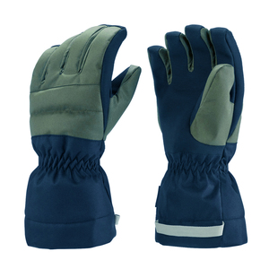 Gants de ski en cuir imperméables et isolés avec logo personnalisé KeemBro, fermeture à cordon, pour hommes, sports d'hiver, aventures en plein air, fermeture complète des doigts - Product Image 1