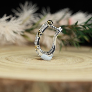 Wholesale Rhodium 925 Sterling <b>Silver</b> Two-Tone Cross Moissanite Earrings VVS1 D Color Lab Diamond <b>Studs</b> for Women Party Gift - Product Image 5