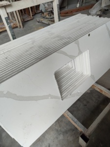 Calacatta Incise Modern Artificial Quartz Stone Marble Look Cut-To-Size Kitchen Countertop Slab <b>Island</b> with 15-30mm Thickness - Product Image 2