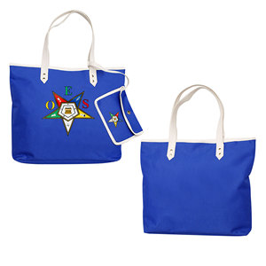 Sac fourre-tout imperméable Eastern Star Lodge Codura & Poly-Vinyl avec fermeture éclair et broderie, couleur bleue - Product Image 1