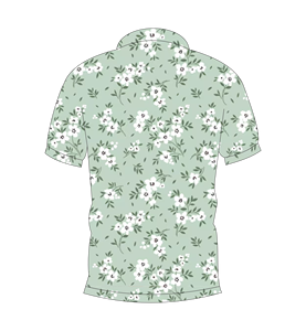 Camisa polo con estampado floral verde menta para hombre, camiseta informal de manga corta a la moda de verano - Product Image 5
